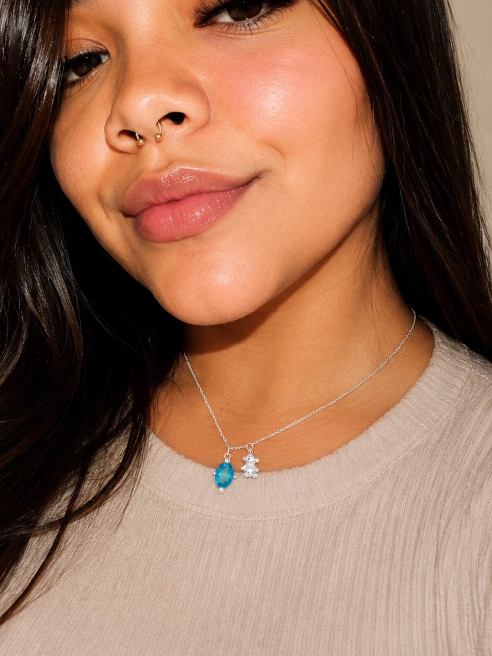 New! Necklace tous sterling silver 925 topaz